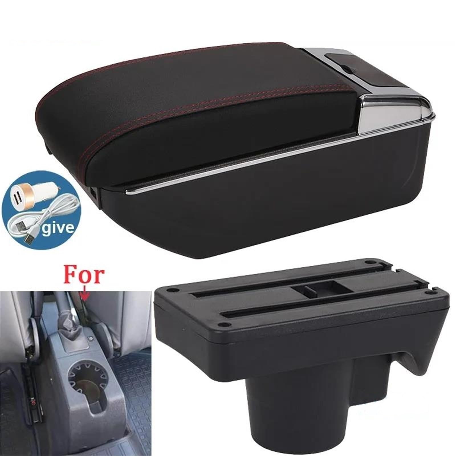 Armlehne Armlehnenbox Für Astra H 2008-2011 Autoarmlehne Innendetails Umrüstung Autozubehör Aufbewahrungsbox USB Mittelarmlehne Ablagefach(Style B1) von FJGIGN