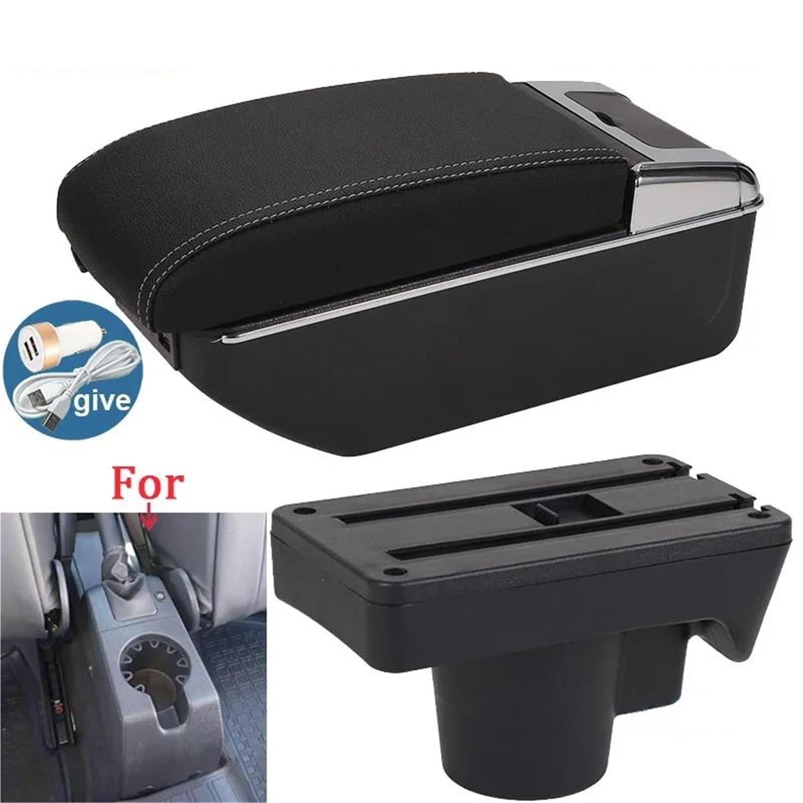 Armlehne Armlehnenbox Für Astra H 2008-2011 Autoarmlehne Innendetails Umrüstung Autozubehör Aufbewahrungsbox USB Mittelarmlehne Ablagefach(Style B3) von FJGIGN