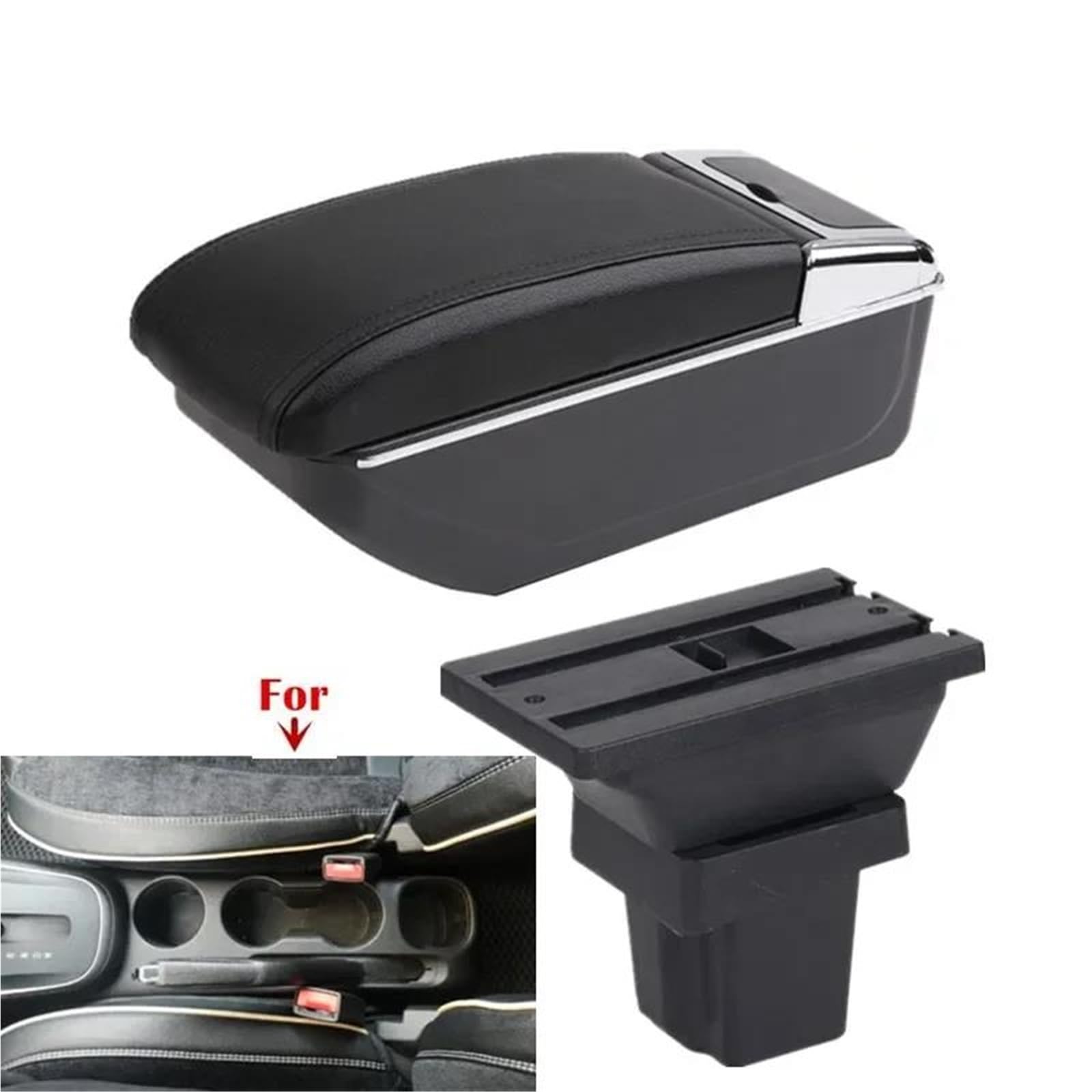 Armlehne Armlehnenbox Für Chevy Für Tracker Für Holden Für Trax 2013-2020 Autoarmlehne Autoarm-Aufbewahrungsbox Nachrüstung Mittelarmlehne Ablagefach(Style B1) von FJGIGN