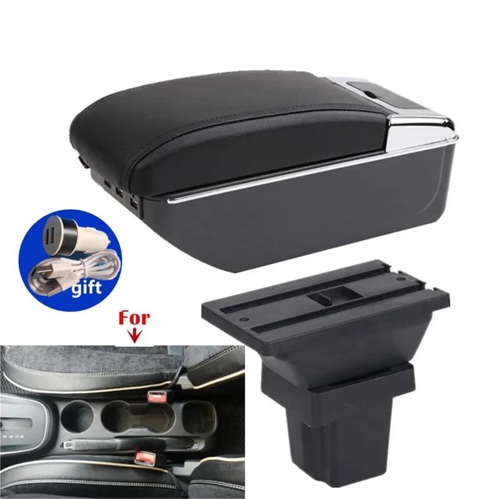 Armlehne Armlehnenbox Für Chevy Für Tracker Für Holden Für Trax 2013-2020 Autoarmlehne Autoarm-Aufbewahrungsbox Nachrüstung Mittelarmlehne Ablagefach(Style C1) von FJGIGN