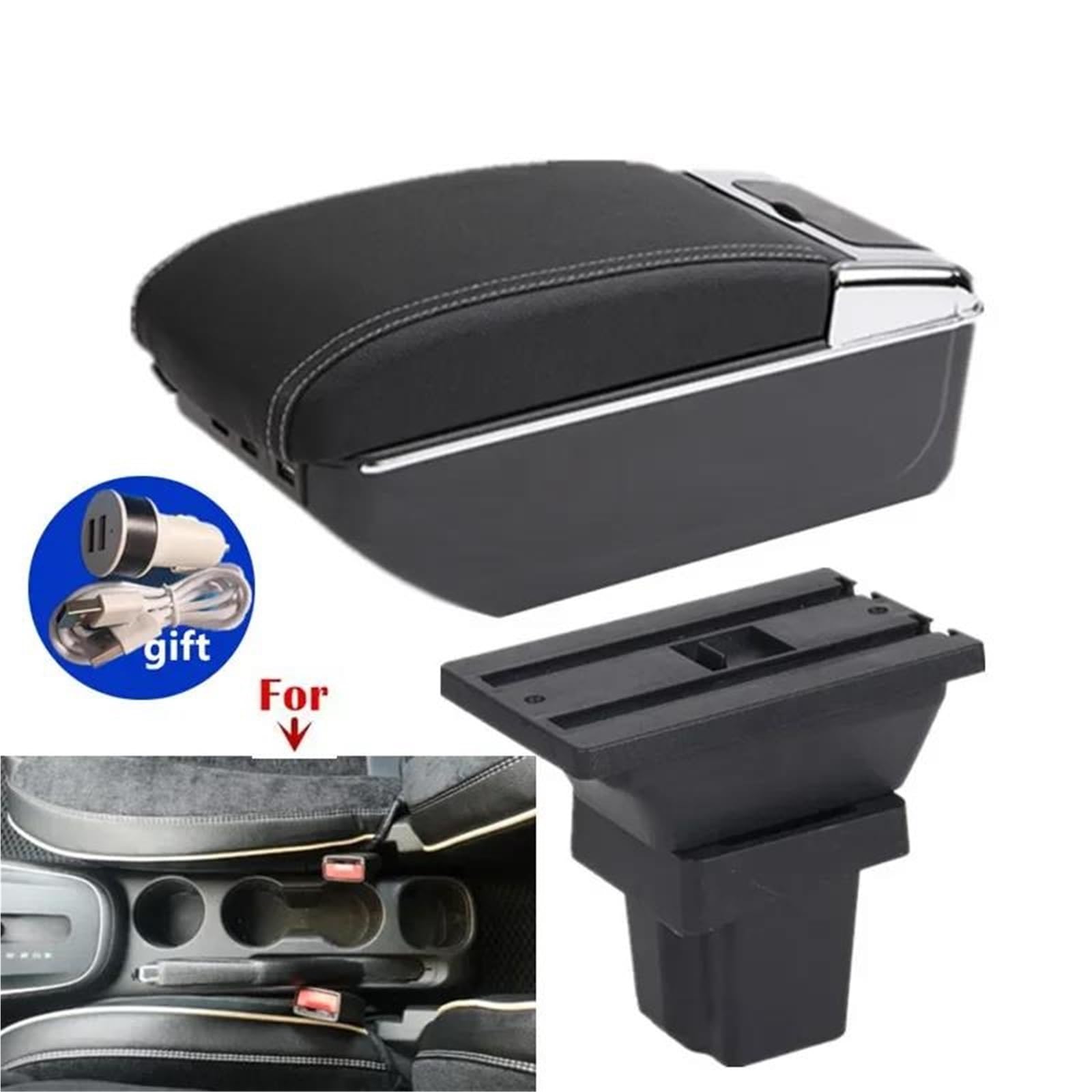 Armlehne Armlehnenbox Für Chevy Für Tracker Für Holden Für Trax 2013-2020 Autoarmlehne Autoarm-Aufbewahrungsbox Nachrüstung Mittelarmlehne Ablagefach(Style D3) von FJGIGN