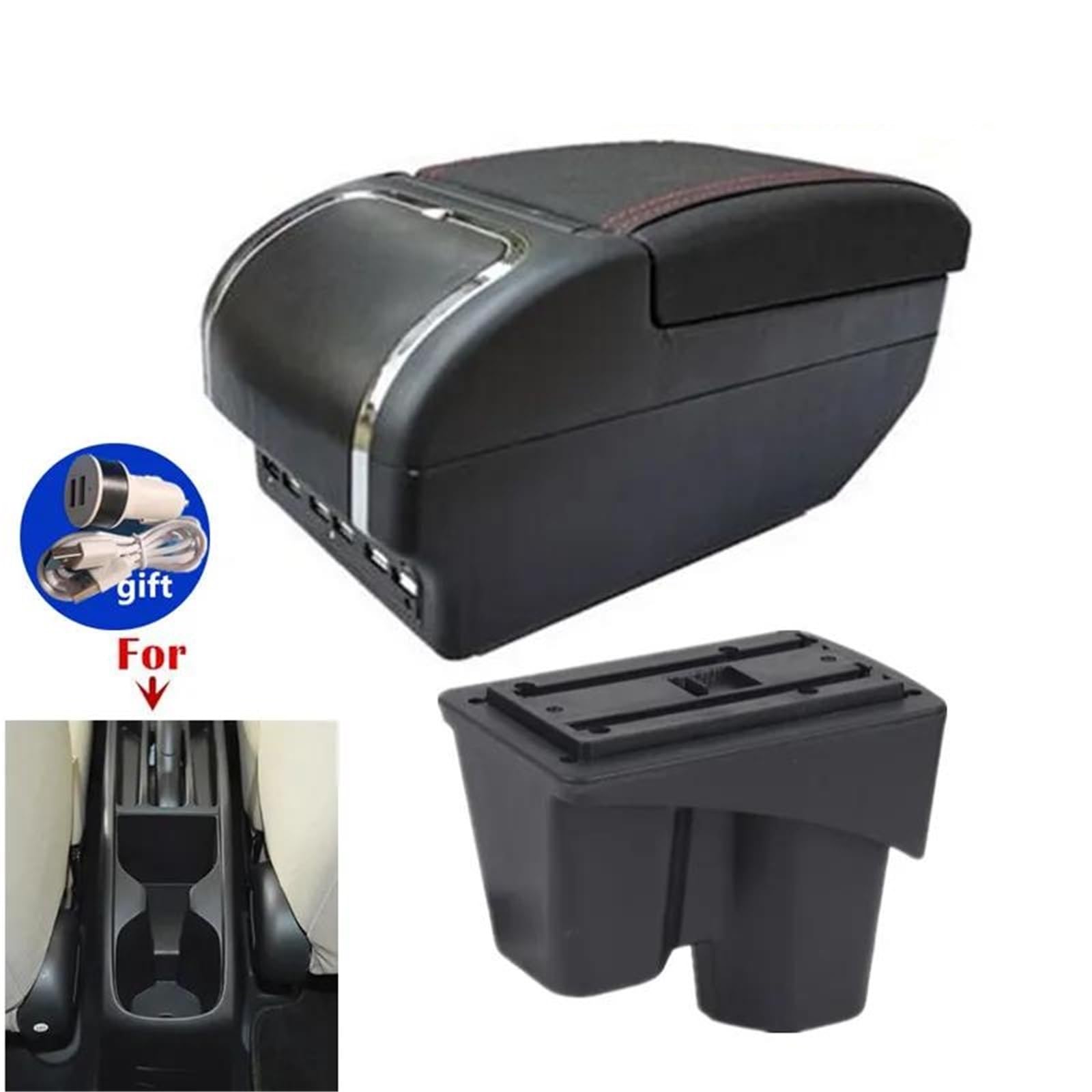 Armlehne Armlehnenbox Für City Armlehnenbox Aufbewahrungsbox Innenraum Spezielles Nachrüst-Autozubehör Mittelarmlehne Ablagefach(Style E2) von FJGIGN