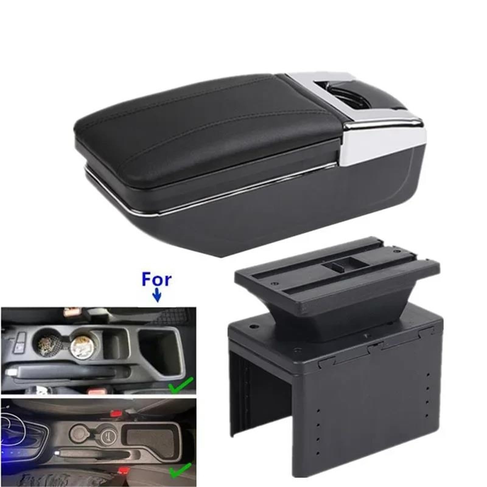 Armlehne Armlehnenbox Für Hyundai Für I20 2021-2023 Autoarmlehne Dedizierte Innenaufbewahrungsbox Autozubehör Mittelarmlehne Ablagefach(Style A1) von FJGIGN