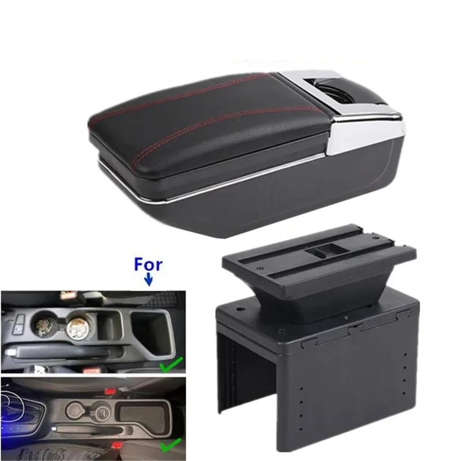 Armlehne Armlehnenbox Für Hyundai Für I20 2021-2023 Autoarmlehne Dedizierte Innenaufbewahrungsbox Autozubehör Mittelarmlehne Ablagefach(Style A2) von FJGIGN
