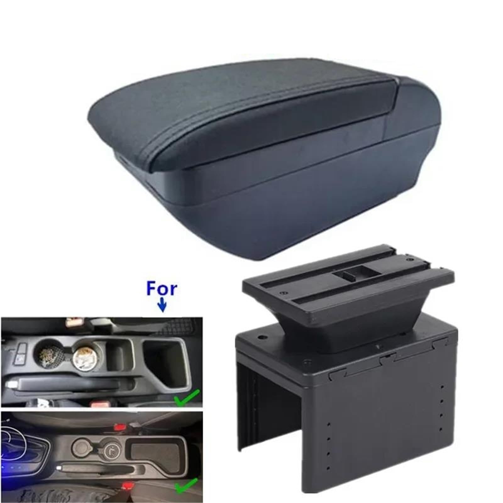 Armlehne Armlehnenbox Für Hyundai Für I20 2021-2023 Autoarmlehne Dedizierte Innenaufbewahrungsbox Autozubehör Mittelarmlehne Ablagefach(Style F1) von FJGIGN
