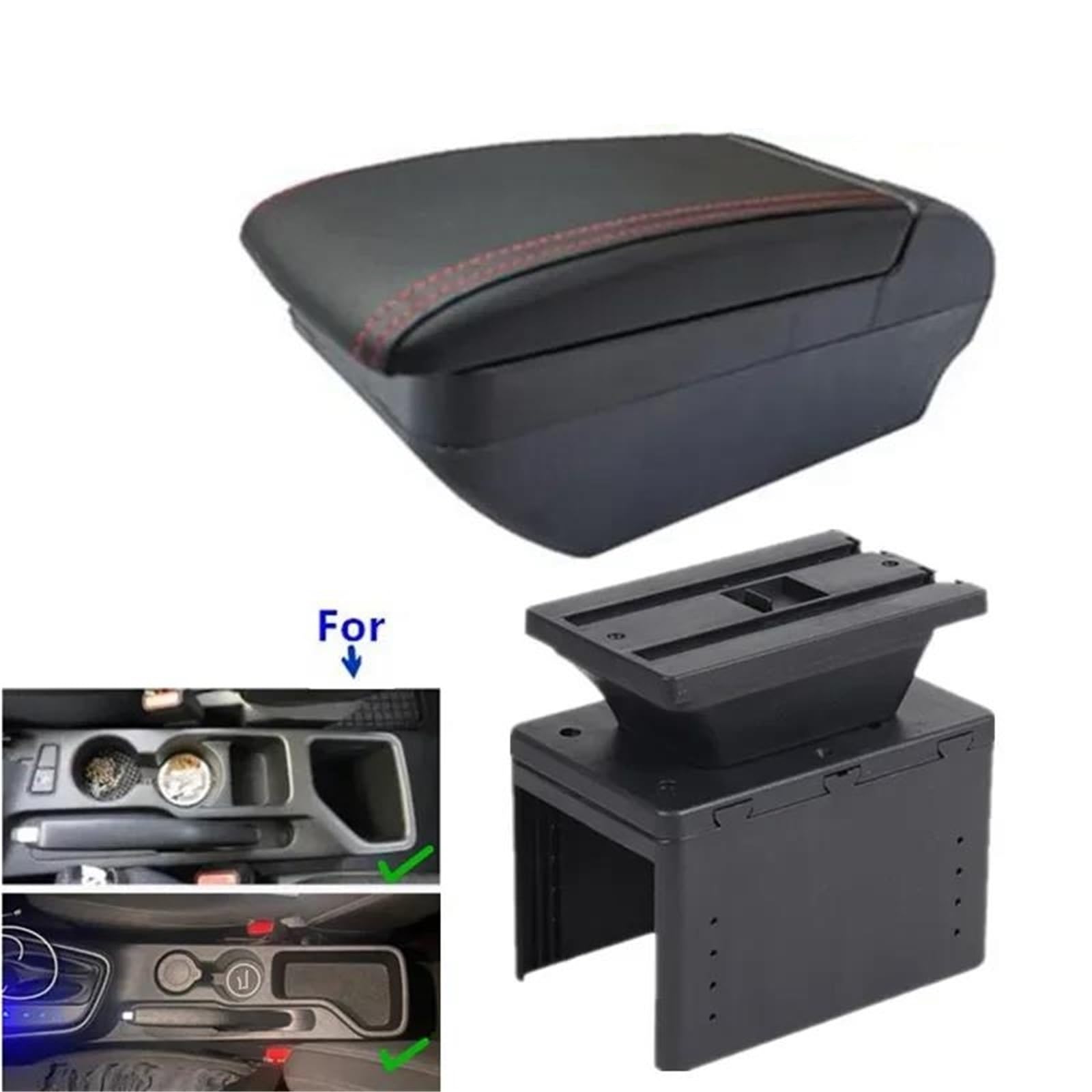 Armlehne Armlehnenbox Für Hyundai Für I20 2021-2023 Autoarmlehne Dedizierte Innenaufbewahrungsbox Autozubehör Mittelarmlehne Ablagefach(Style F2) von FJGIGN