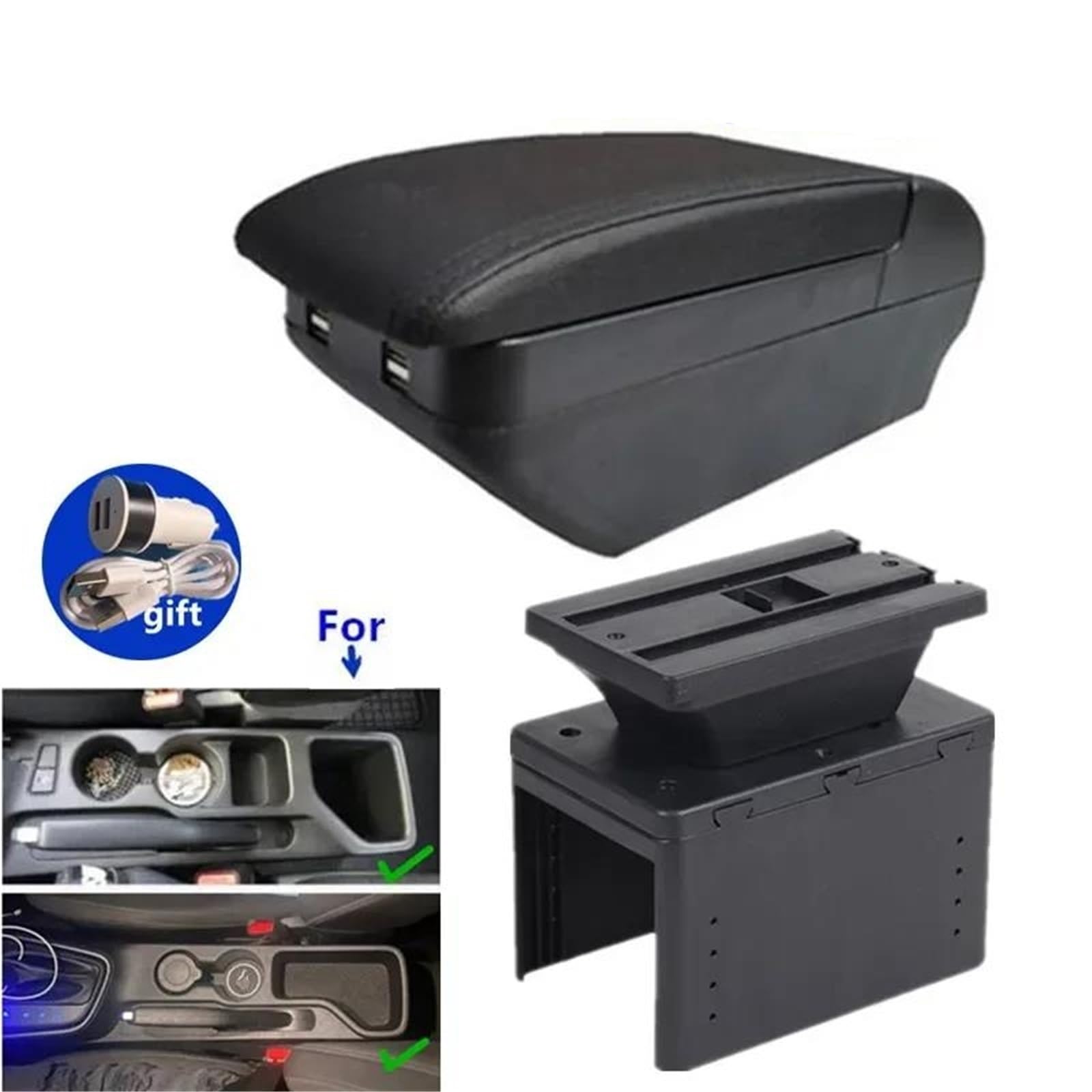 Armlehne Armlehnenbox Für Hyundai Für I20 2021-2023 Autoarmlehne Dedizierte Innenaufbewahrungsbox Autozubehör Mittelarmlehne Ablagefach(Style H1) von FJGIGN