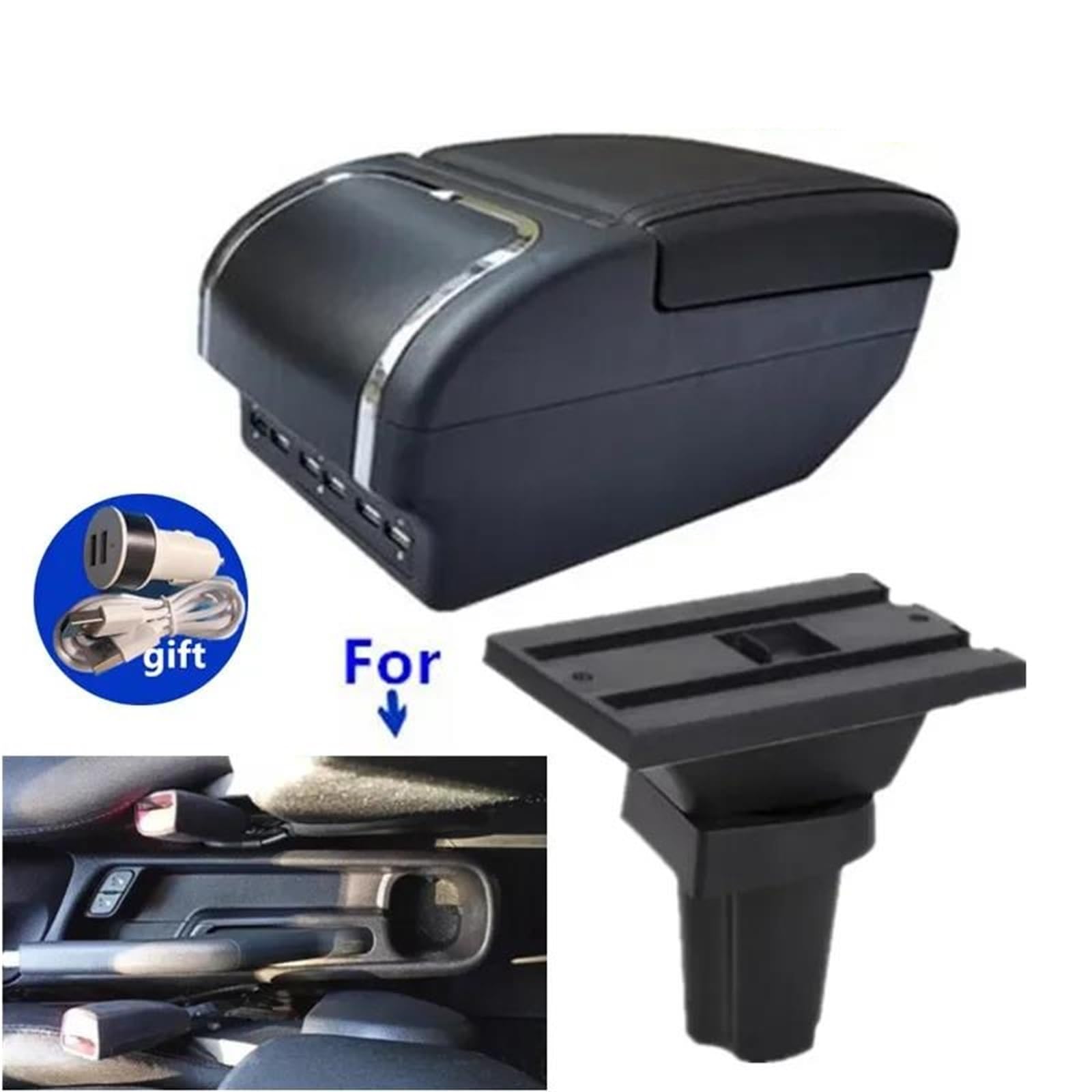 Armlehne Armlehnenbox Für Kia Für Picanto Für Morning Car Armlehne Innenteile Nachrüstteile Center Storage Box Mittelarmlehne Ablagefach(Style E1) von FJGIGN