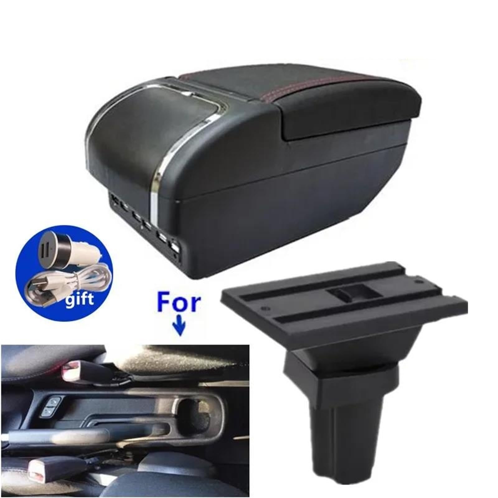 Armlehne Armlehnenbox Für Kia Für Picanto Für Morning Car Armlehne Innenteile Nachrüstteile Center Storage Box Mittelarmlehne Ablagefach(Style E2) von FJGIGN