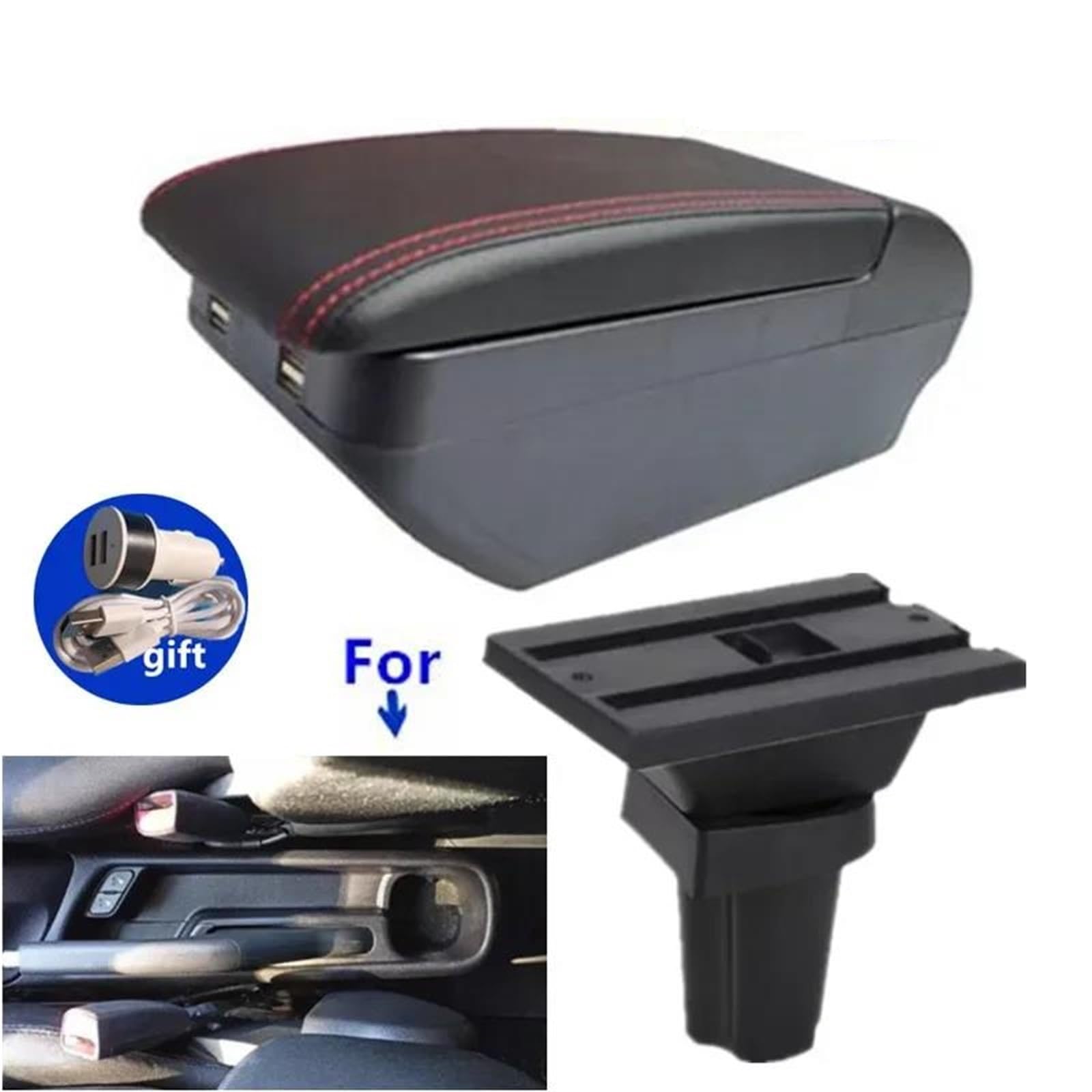 Armlehne Armlehnenbox Für Kia Für Picanto Für Morning Car Armlehne Innenteile Nachrüstteile Center Storage Box Mittelarmlehne Ablagefach(Style H2) von FJGIGN