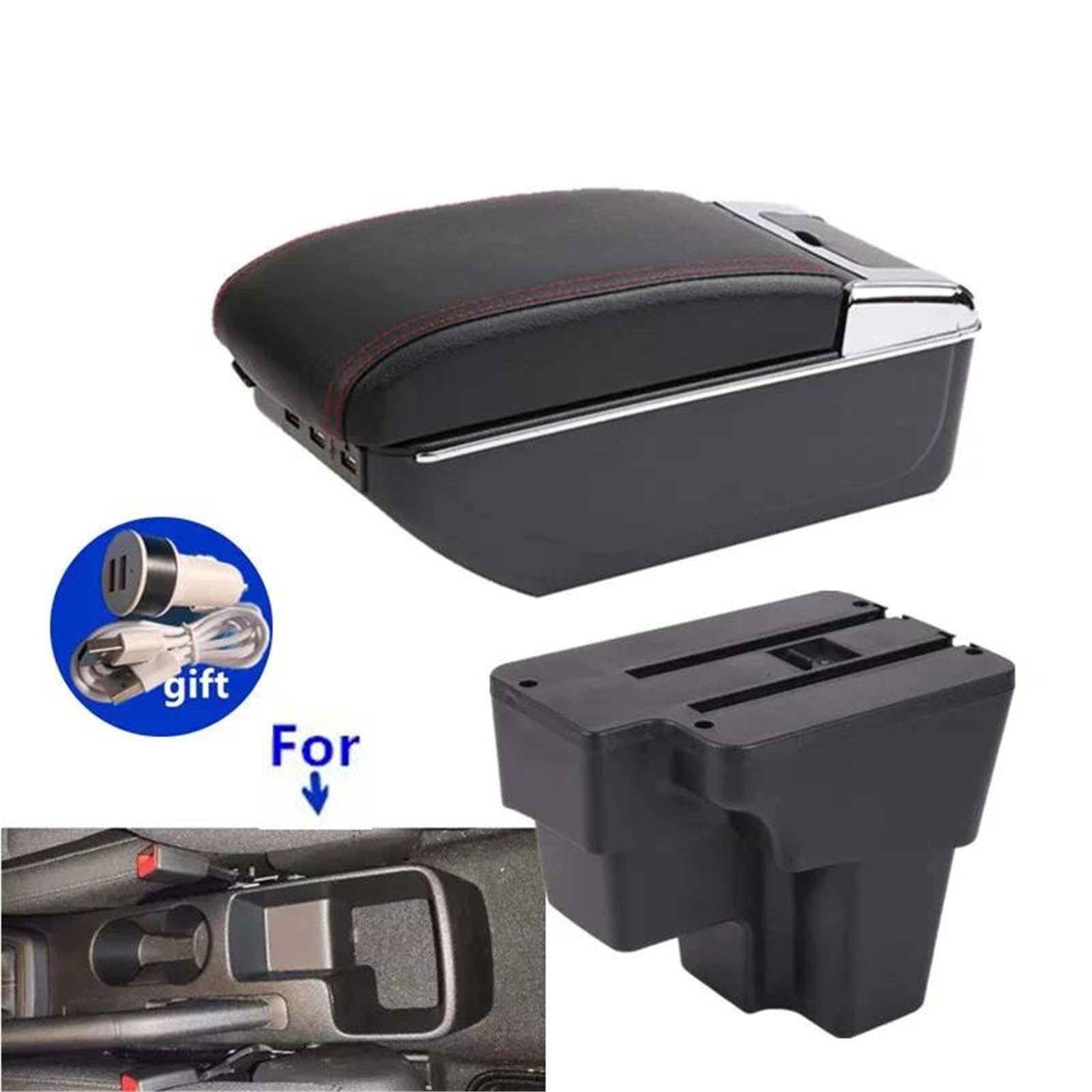 Armlehne Armlehnenbox Für Kia Für Stonic Für Rio Lx Für Cerato 2015-2024 Armlehnenbox Autoaufbewahrung Autozubehör Mittelarmlehne Ablagefach(Style C2) von FJGIGN
