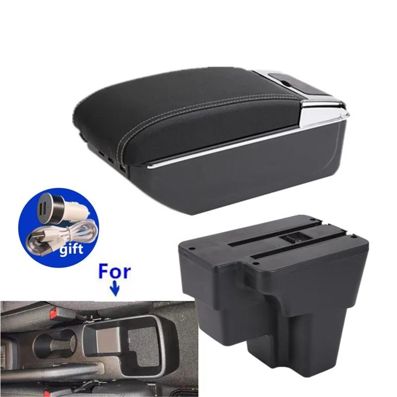 Armlehne Armlehnenbox Für Kia Für Stonic Für Rio Lx Für Cerato 2015-2024 Armlehnenbox Autoaufbewahrung Autozubehör Mittelarmlehne Ablagefach(Style D3) von FJGIGN
