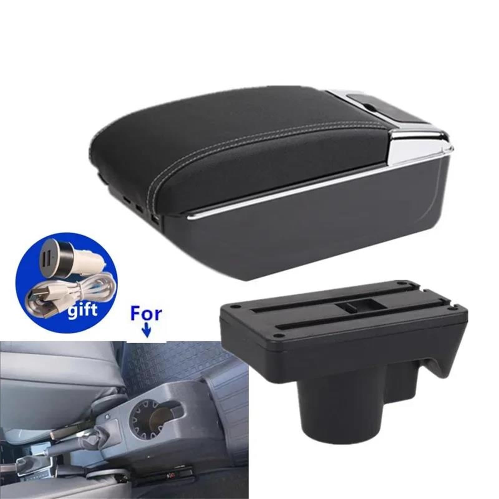 Armlehne Armlehnenbox Für Opel Für Astra H 2008-2011 Autoarmlehne Innenausstattung Nachrüstung Autozubehör Aufbewahrungsbox Mittelarmlehne Ablagefach(Style D3) von FJGIGN