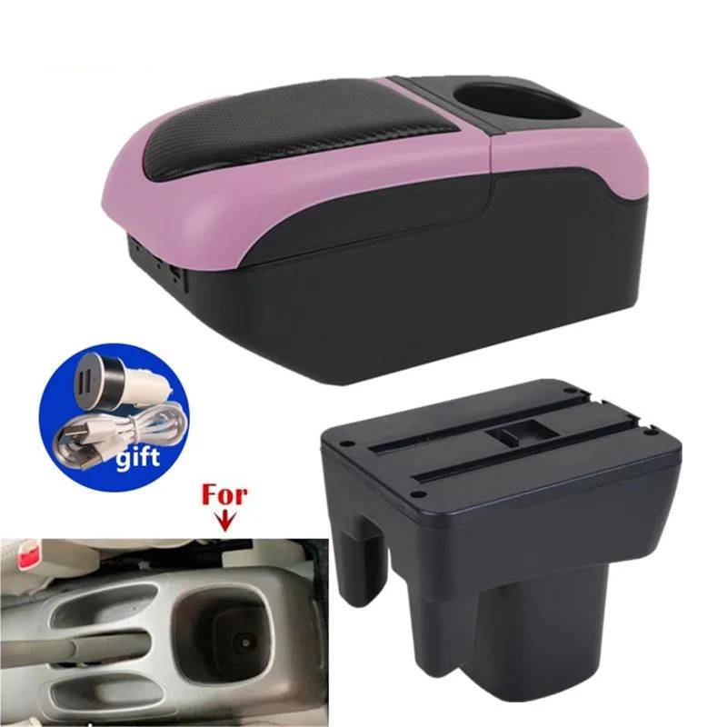 Armlehne Armlehnenbox Für Toyota Für Avanza 2009–2015 Armlehnenbox Aufbewahrungsbox Interne Nachrüstung USB-Ladefunktion Mittelarmlehne Ablagefach(Black-pink) von FJGIGN