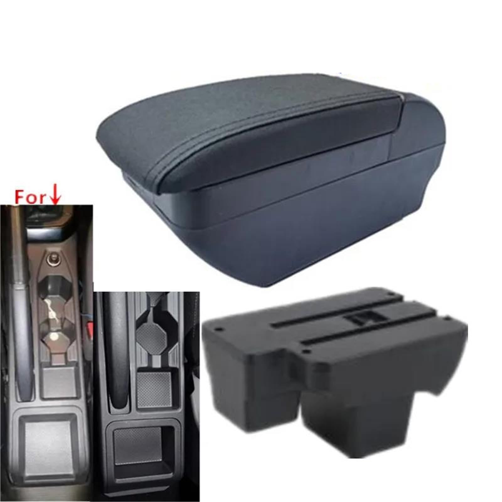 Armlehne Armlehnenbox Für VW Für Polo 2019-2024 Autoarmlehne Aufbewahrungsbox Nachrüstteile Autozubehör Mittelarmlehne Ablagefach(Style F1) von FJGIGN