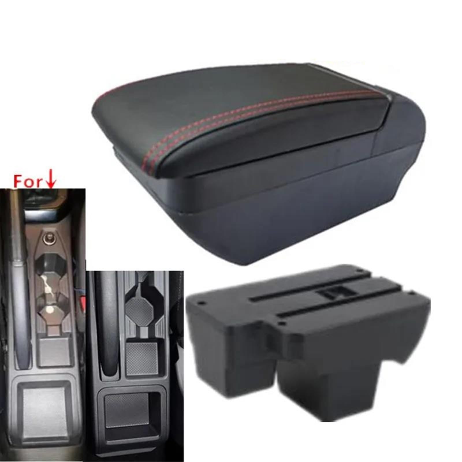 Armlehne Armlehnenbox Für VW Für Polo 2019-2024 Autoarmlehne Aufbewahrungsbox Nachrüstteile Autozubehör Mittelarmlehne Ablagefach(Style F2) von FJGIGN