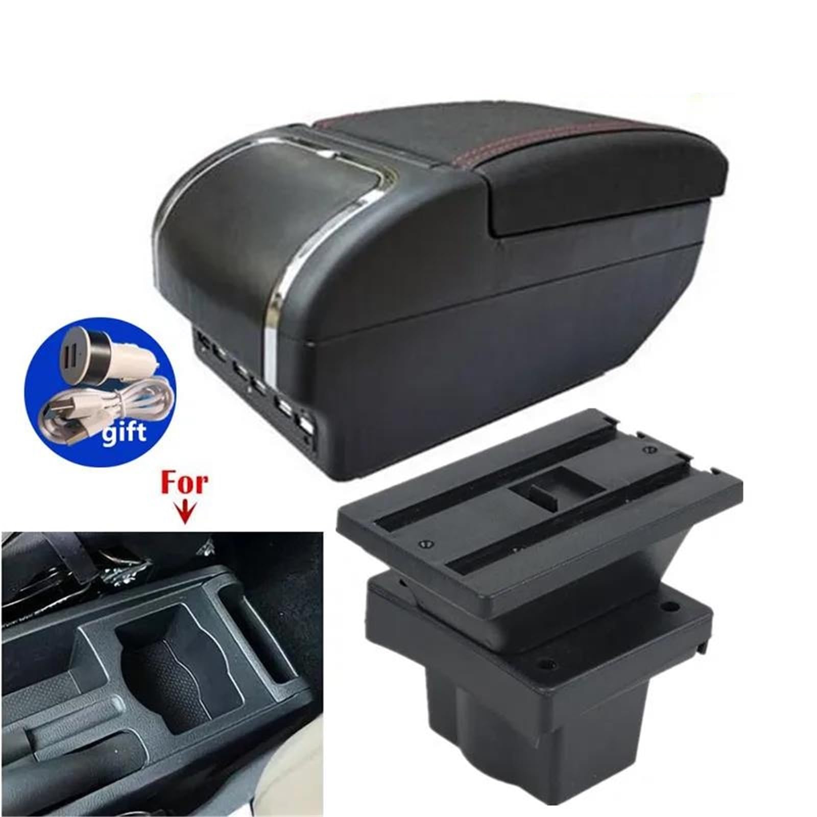 Armlehne Autoarmlehne Für Octavia Für Yeti Für Mk2 2005-2012 Armlehnenbox Aufbewahrungsbox Innenraum Nachrüstzubehör Mittelarmlehne Ablagefach(Style E2) von FJGIGN