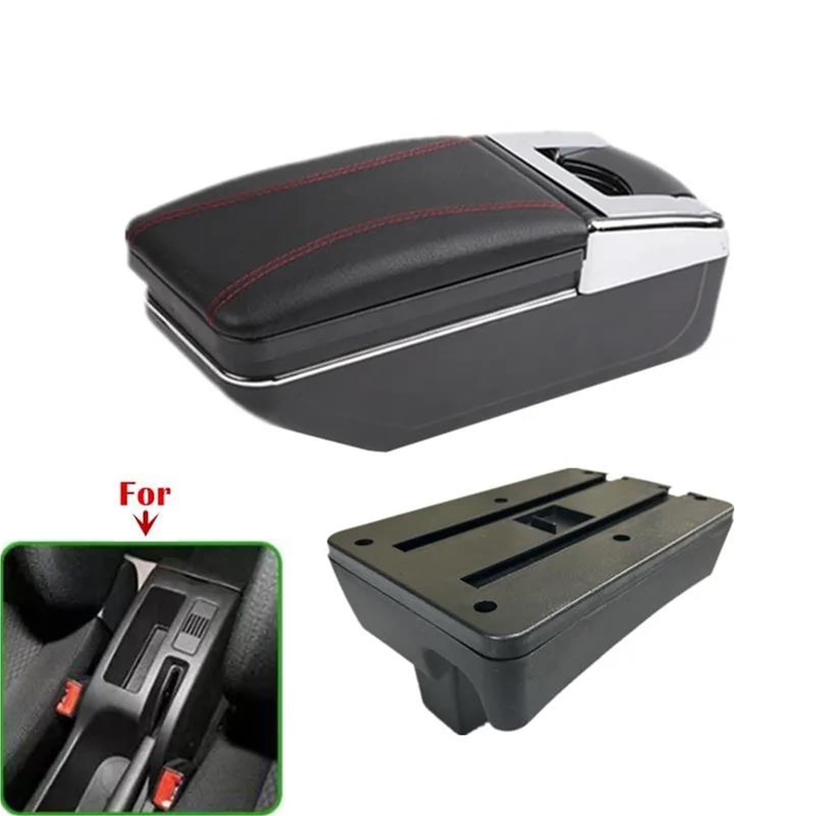 Armlehne Autoarmlehne Für Peugeot Für 307 CC Armlehnenbox Cabrio Aufbewahrungsbox Innenraum Nachrüstung Autozubehör Mittelarmlehne Ablagefach(Style A2) von FJGIGN