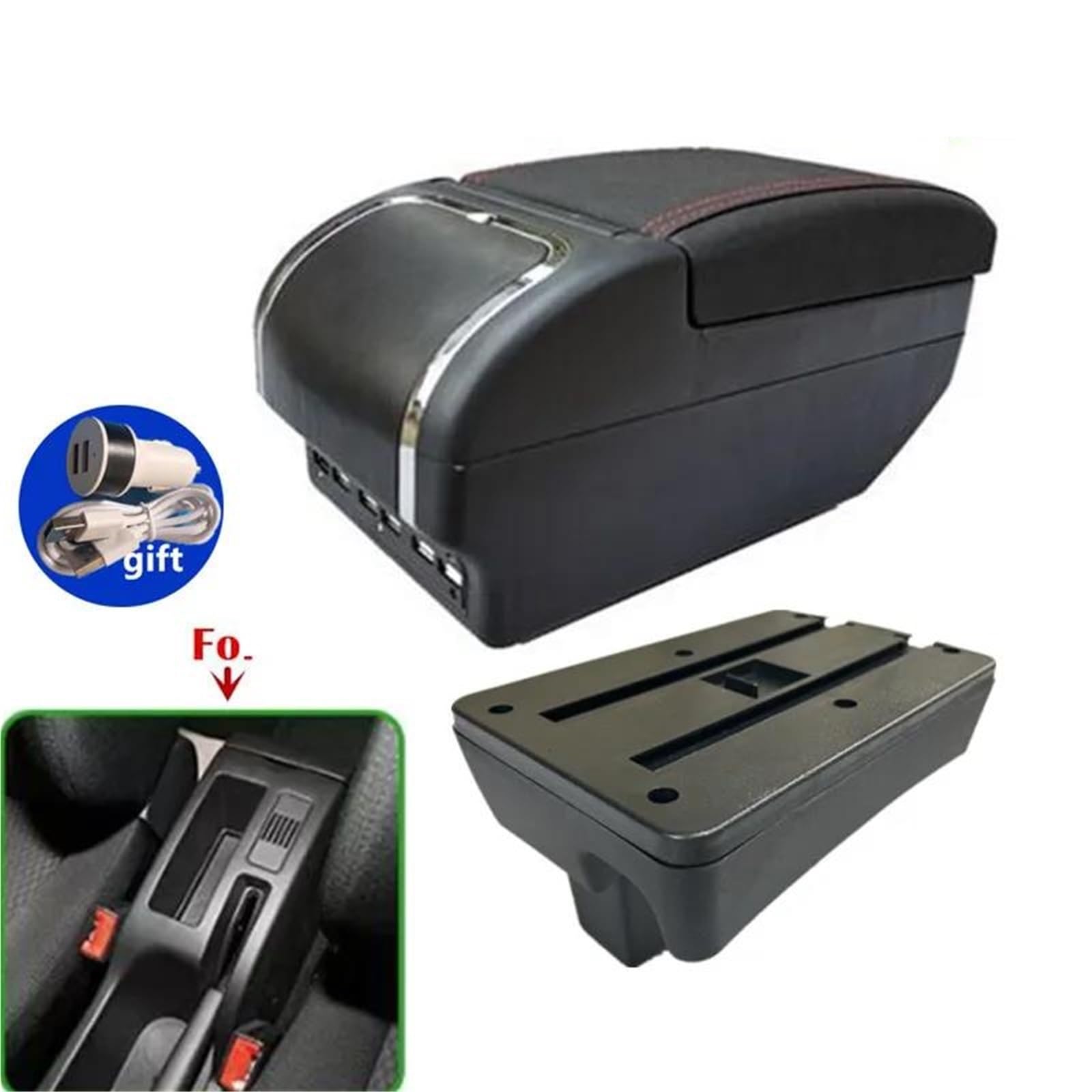 Armlehne Autoarmlehne Für Peugeot Für 307 CC Armlehnenbox Cabrio Aufbewahrungsbox Innenraum Nachrüstung Autozubehör Mittelarmlehne Ablagefach(Style E2) von FJGIGN