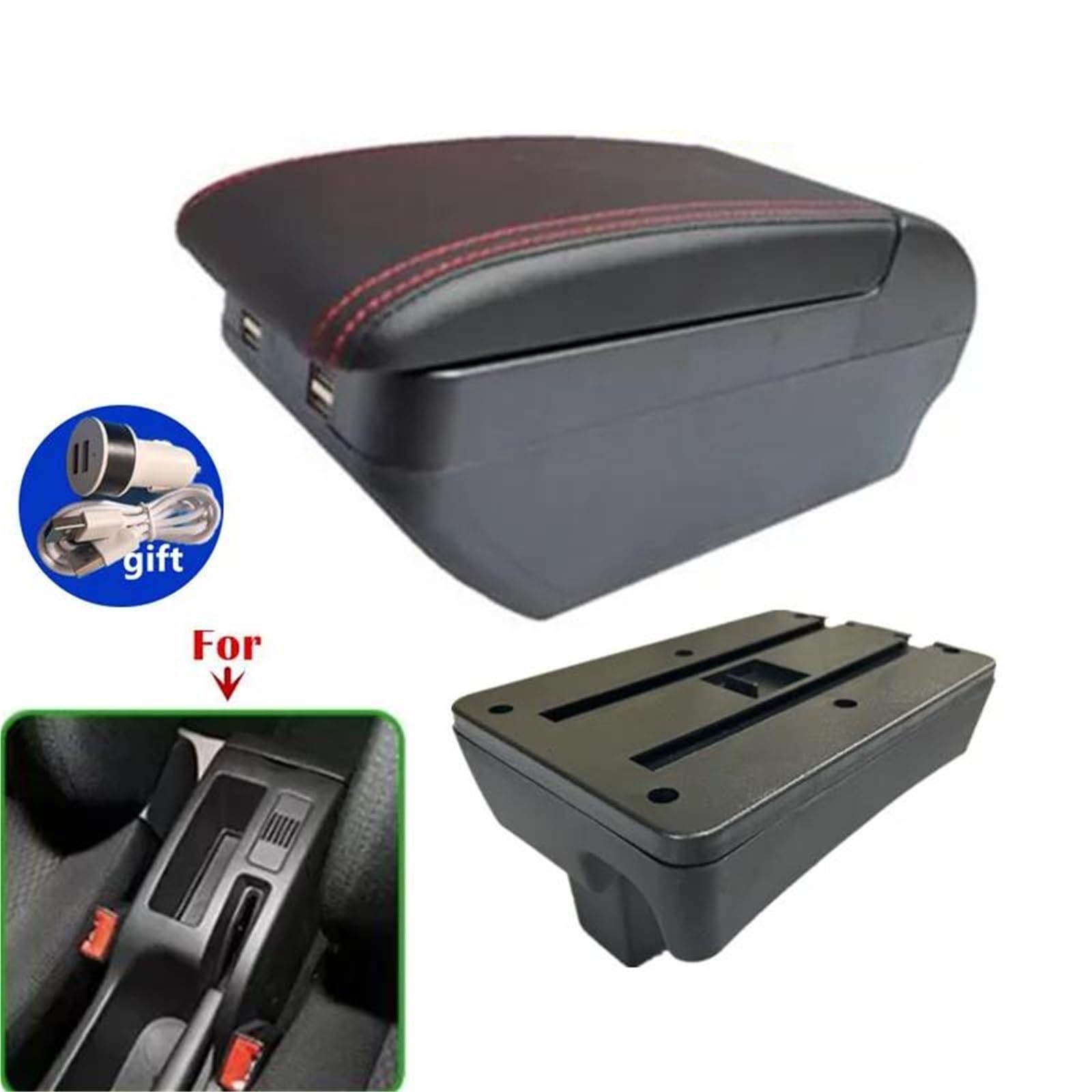 Armlehne Autoarmlehne Für Peugeot Für 307 CC Armlehnenbox Cabrio Aufbewahrungsbox Innenraum Nachrüstung Autozubehör Mittelarmlehne Ablagefach(Style H2) von FJGIGN