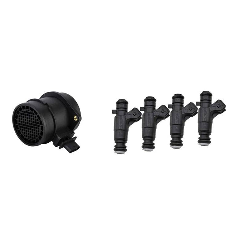 Sensor LuftgüTe 2 Set Auto Zubehör 1 Pcs MAF Massen Air Flow Sensor Meter & 1 Set Kraftstoff Injektor von FJGIGN