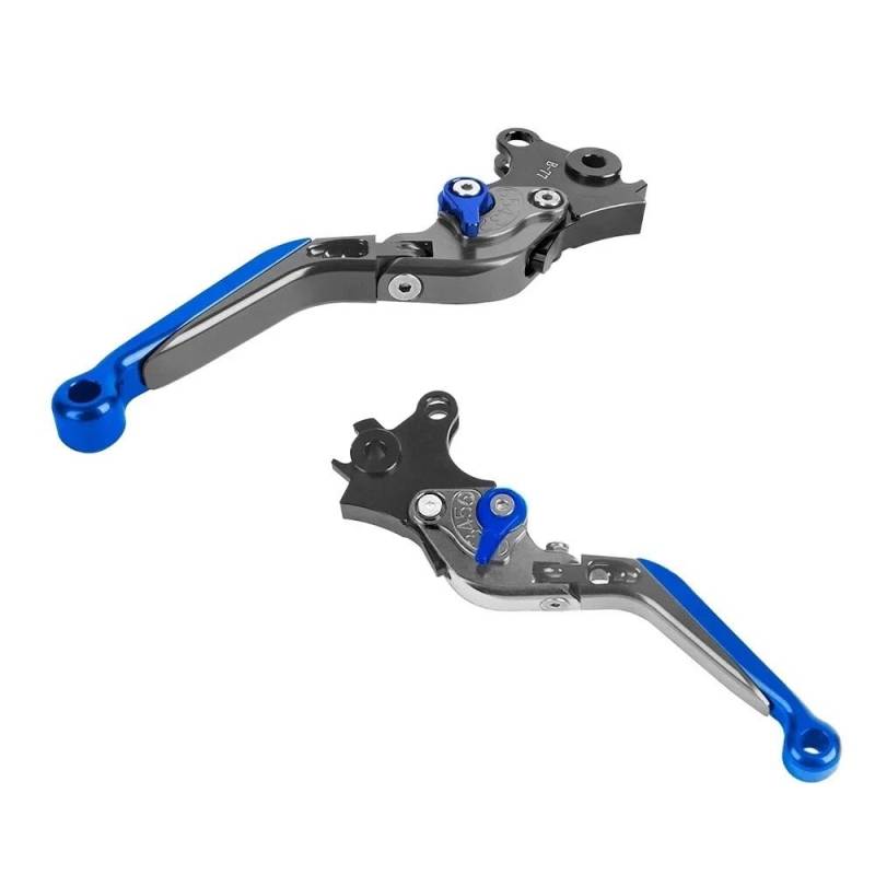 FJHEBIOUB Griff Der Kupplungsbremshebel Für R1200GS R1250GS Abenteuer R1200 R1250 GS LC GS1200 ADV R1250GSA Motorrad Lenker Faltbare Bremse Kupplung Steuerhebel(Titanium Blue) von FJHEBIOUB