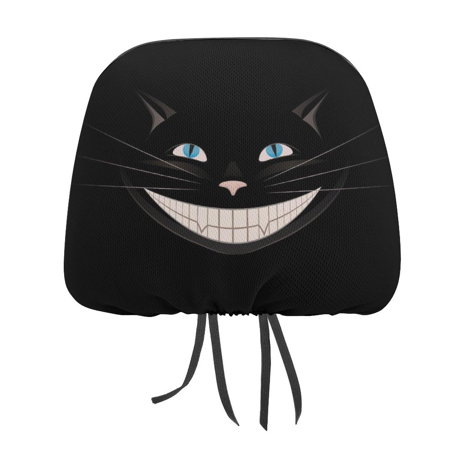 FJQWKLF Smiling CatsDarkness Auto-Kopfstützenbezüge, neuartiger Aufdruck, universelle dekorative Bezüge, 2er-Pack Kopfstützenbezüge FJQWKLF Smiling CatsDarkness Auto-Kopfstützenbezüge, neuartiger Aufdruck, universelle dekorative Bezüge, 2er-Pack Kopfstützenbezüge von FJQWKLF