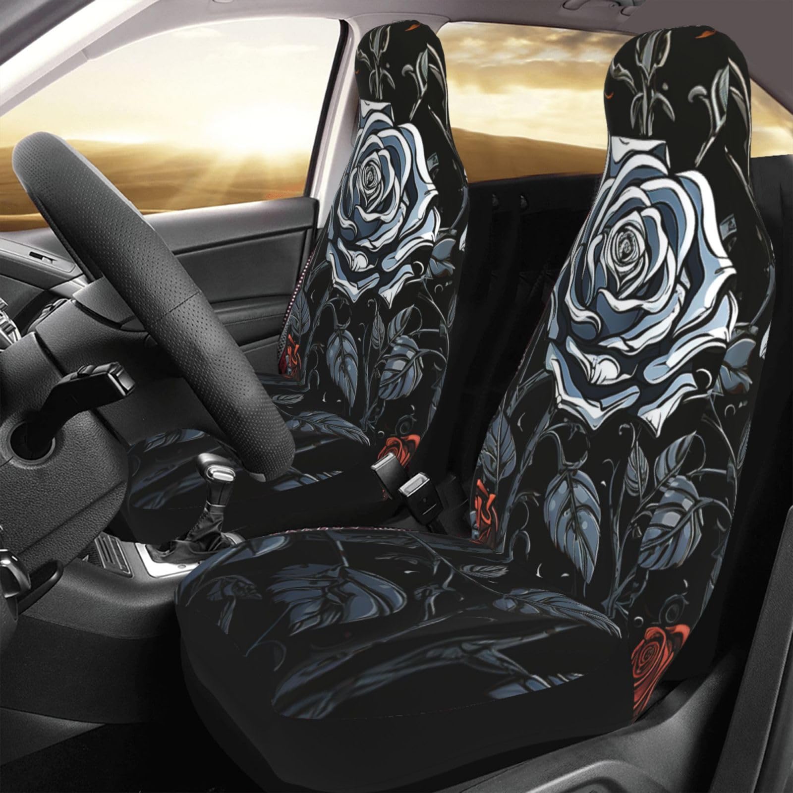 FJWSLCH Rose Gothic Autositzbezüge Vordersitze Auto Sitzbezüge 2er Set, Wasserdicht Autositzkissen Autositzschoner Universal Autositzbezug für PKW LKW und SUV FJWSLCH Rose Gothic Autositzbezüge Vordersitze Auto Sitzbezüge 2er Set, Wasserdicht Autositzkissen Autositzschoner Universal Autositzbezug für PKW LKW und SUV von FJWSLCH