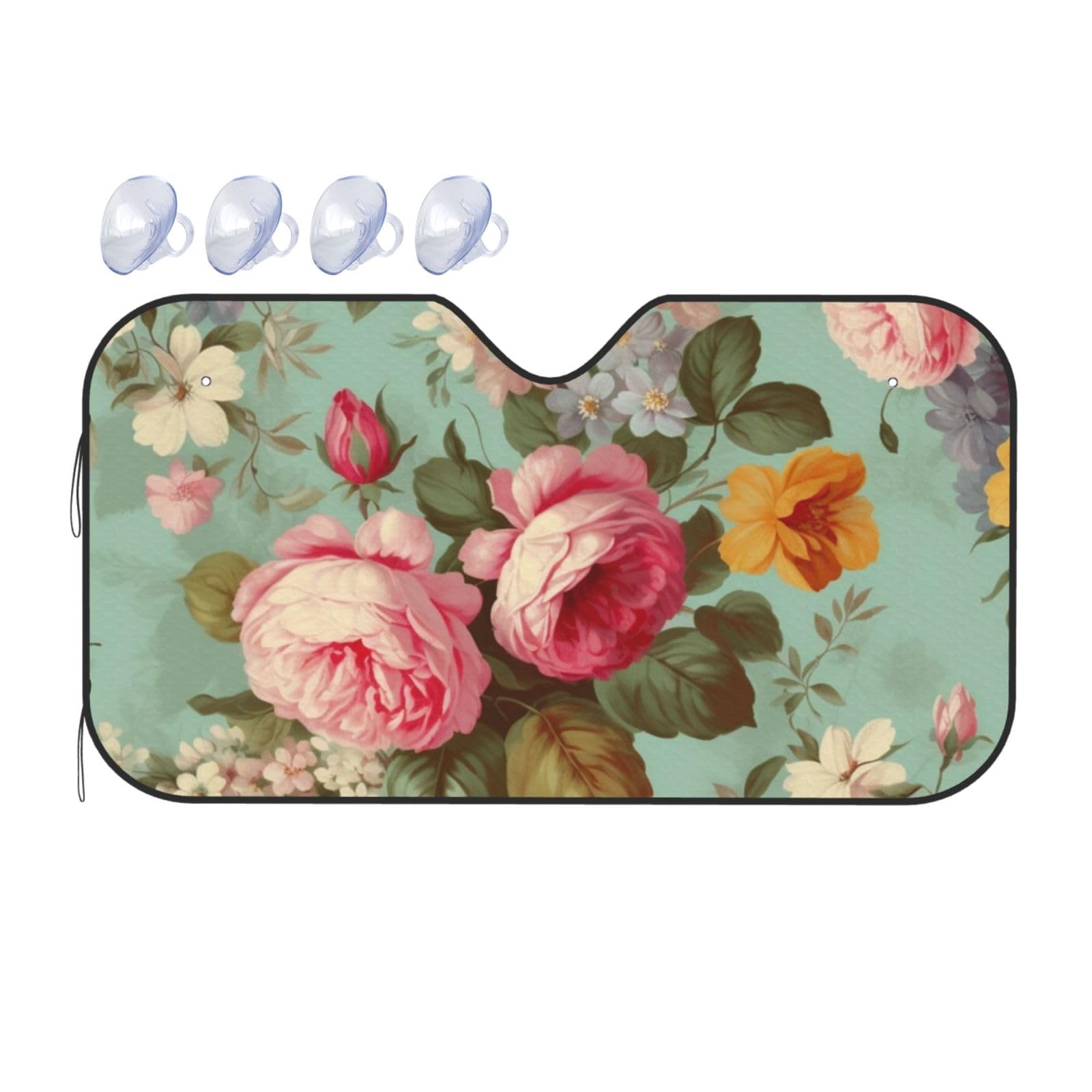 Vintage Floral Flowers Auto Windschutzscheibe Sonnenschutz Abdeckung, Faltbare Auto Frontscheibe Sonnenschutz für die meisten Autos, Auto-Sonnenschutz, Hitzeschutz für Frontscheibe, Sonnenblende Vintage Floral Flowers Auto Windschutzscheibe Sonnenschutz Abdeckung, Faltbare Auto Frontscheibe Sonnenschutz für die meisten Autos, Auto-Sonnenschutz, Hitzeschutz für Frontscheibe, Sonnenblende von FJWSLCH