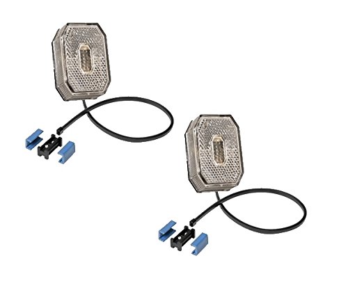 FKAnhängerteile 2 x Aspöck Flexipoint 1 Weiss LED m. 0,5 m DC-Kabel + DC Verbinder - 31-6309-007 von FKAnhängerteile