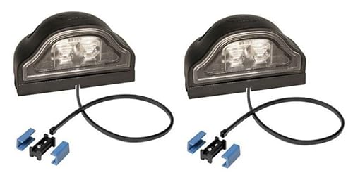 FKAnhängerteile 2 x Aspöck Regpoint LED Kennzeichenleuchte + DC Flachkabel 0,80 Meter + Verbinder von FKAnhängerteile