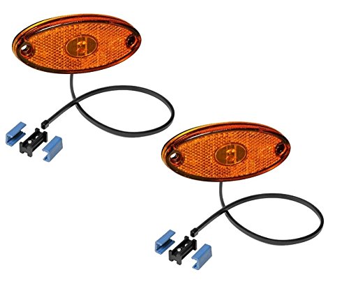 FKAnhängerteile 2 x Aspöck Seitenmarkierungsleuchte Flatpoint 2 LED Gelb 0,5m Kabel - 31-2309-027 von FKAnhängerteile