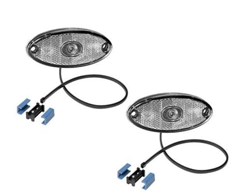 FKAnhängerteile 2 x Aspöck Begrenzungsleuchte Flatpoint 2 LED Weiss 0,5 m Kabel - 31-6909-017 von FKAnhängerteile