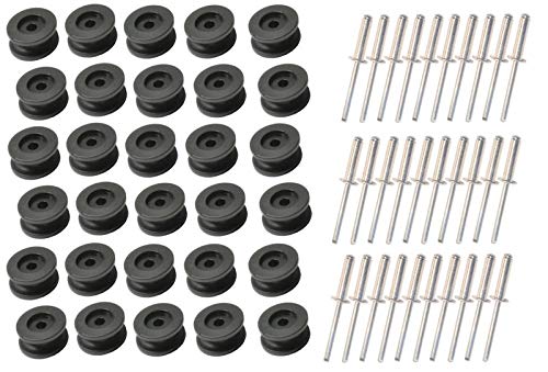30 Stück - Rundknopf für 6-8 mm Expanderseil + 30 Alunieten von FKAnhängerteile