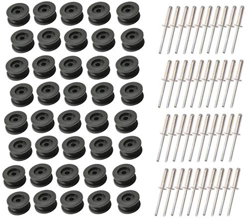 40 Stück - Rundknopf für 6-8 mm Expanderseil + 40 Alunieten von FKAnhängerteile