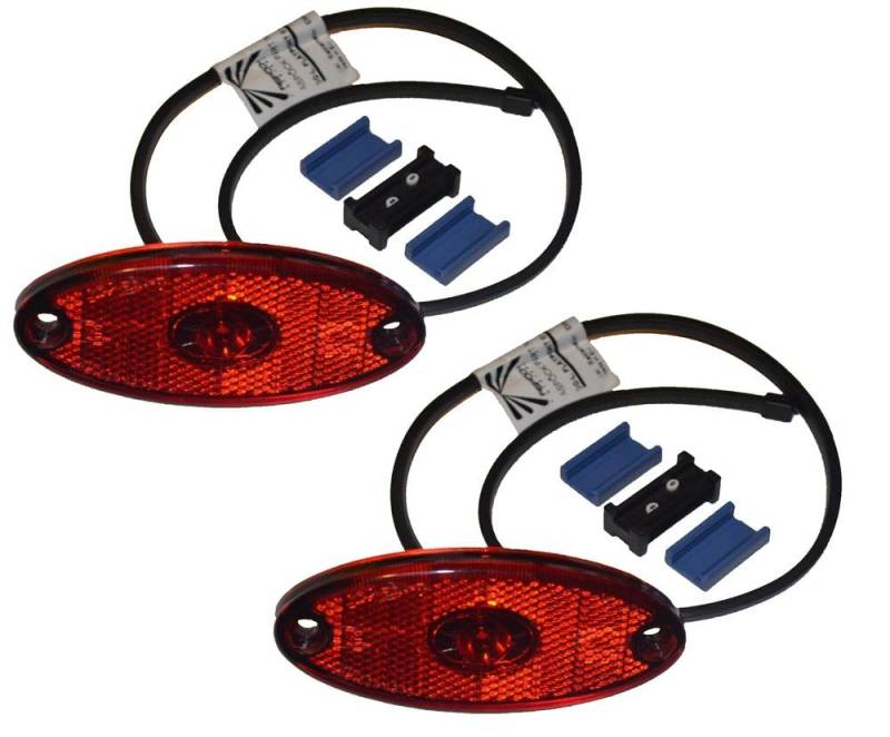 Aspöck 2 x Positionsleuchte Flatpoint 2 LED Rot 0,5 m Kabel - 31-6409-007 von Aspöck