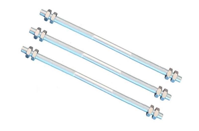 FKAnhängerteile 3 Stück Gewindestange M10 Rechts - Links Gewinde 500 mm + 4 Muttern von FKAnhängerteile