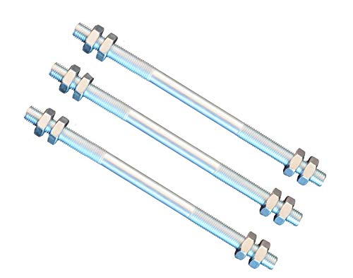 FKAnhängerteile 3 Stück Gewindestange M12 Rechts - Links Gewinde 160 mm + 12 Muttern von FKAnhängerteile