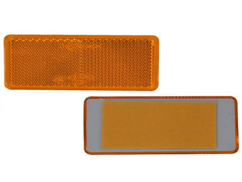 FKAnhängerteile 4 x Rückstrahler - Reflektor - Kleben - 69 x 31,5 mm - Gelb - Prüfzeichen von FKAnhängerteile