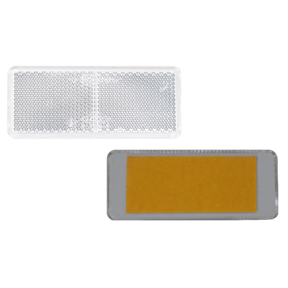 FKAnhängerteile 4 x Rückstrahler - Reflektor - Kleben - 90 x 40 mm - Weiß - Prüfzeichen FKAnhängerteile 4 x Rückstrahler - Reflektor - Kleben - 90 x 40 mm - Weiß - Prüfzeichen von FKAnhängerteile