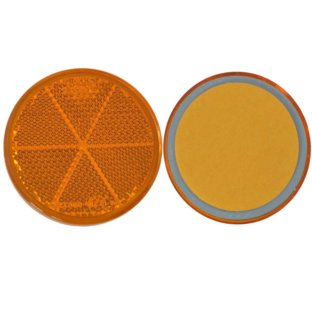 FKAnhängerteile 8 x Rückstrahler - Reflektor - Kleben - Ø 60 mm - Gelb - E-Prüfzeichen FKAnhängerteile 8 x Rückstrahler - Reflektor - Kleben - Ø 60 mm - Gelb - E-Prüfzeichen von FKAnhängerteile