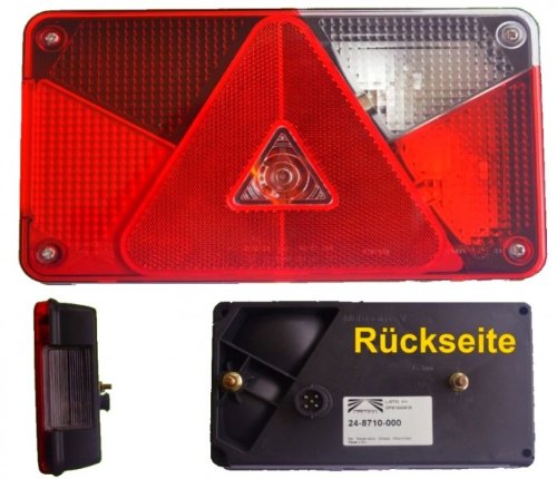 FKAnhängerteile Aspöck Multipoint 5 Leuchte rechts mit Rückfahrscheinwerfer + Bajonettanschluss von FKAnhängerteile