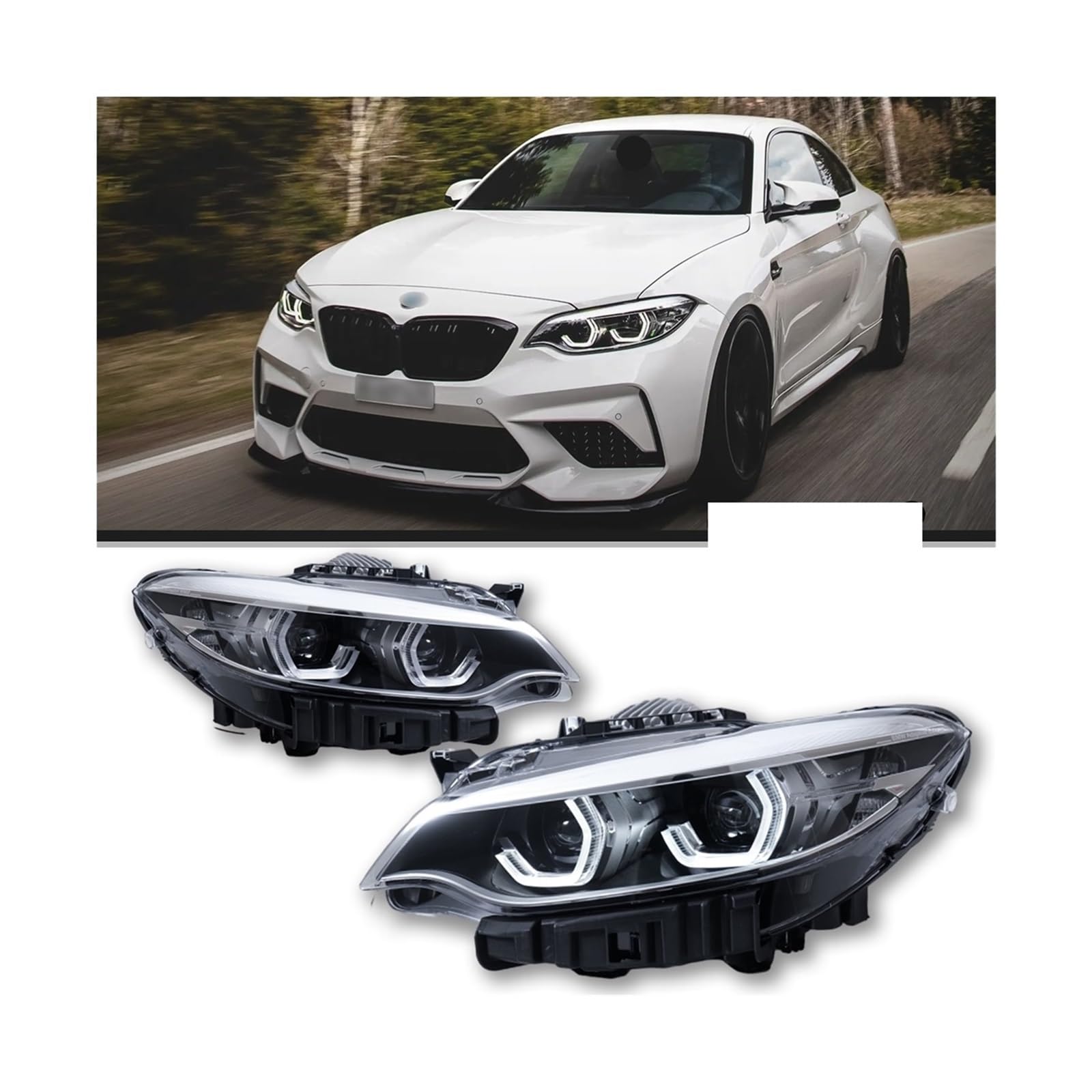 Autoscheinwerfer Kompatibel for BMW 2er F22 2014-2019 LED-Autolampen Tagfahrlicht Dynamische Blinker Autozubehör(For Original LED) von FKFSIXZX