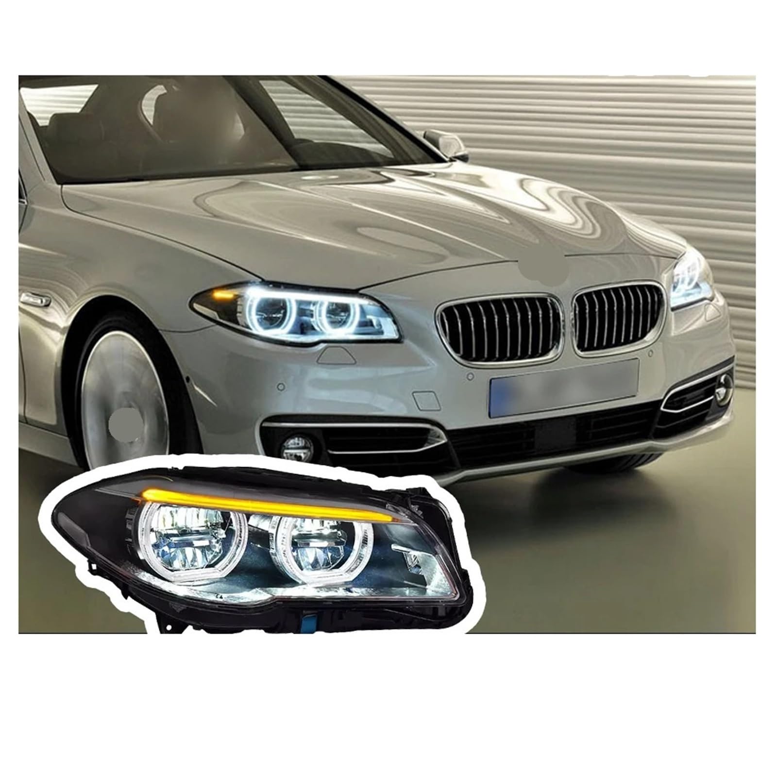 Autoscheinwerfer Kompatibel for BMW 5 Series F10 2010-2016 LED-Autolampen Tagfahrlicht Dynamische Blinker Autozubehör(For 2014-2016) von FKFSIXZX