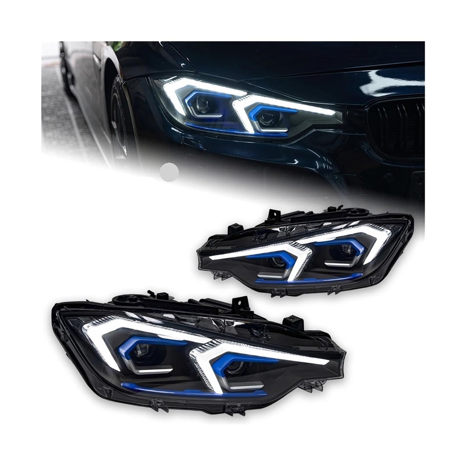 Paar Scheinwerfer Montagekompatibel for Bmw F30 LED -Scheinwerfer -Projektor -Objektiv F31 HEISE LAMPE 318I 320I 325I 328i 330i 335i Drl Automotive Accessoires(For Original Xenon,Left) von FKFSIXZX