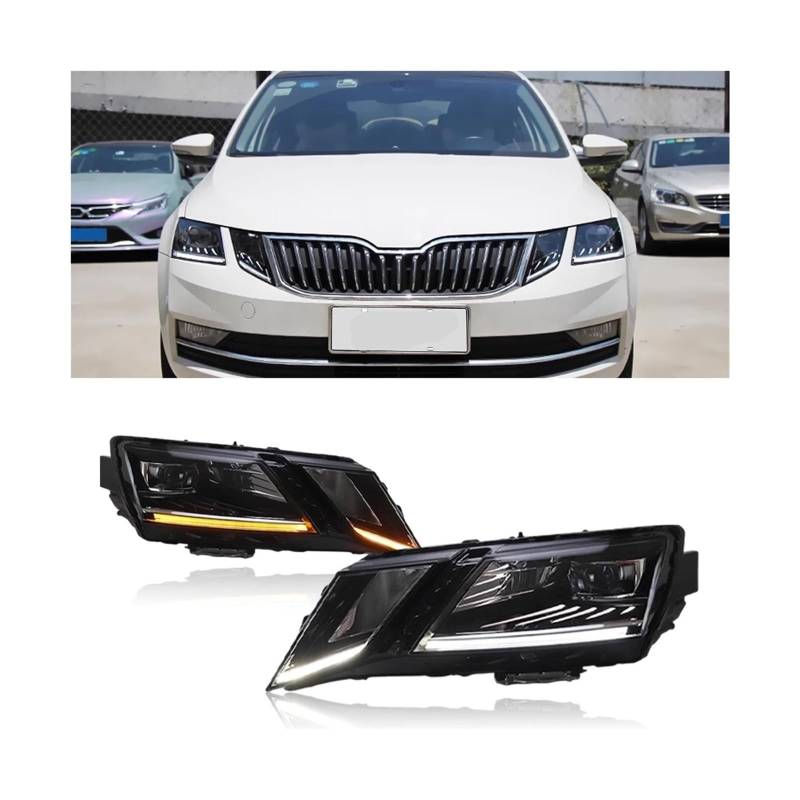 Scheinwerferbaugruppe Kompatibel for Skoda Octavia Scheinwerfer 2018-2021 LED-Scheinwerfer DRL Blinker Autozubehör Fernlicht von FKFSIXZX