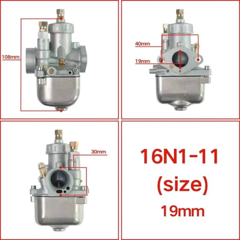 Jingke Carburetor BVF 16N1-11 kompatibel mit Simson S50 S51 S70 Motorcycles 16mm 19mm 21mm(16N1-11 19mm) von FKRTQIYN