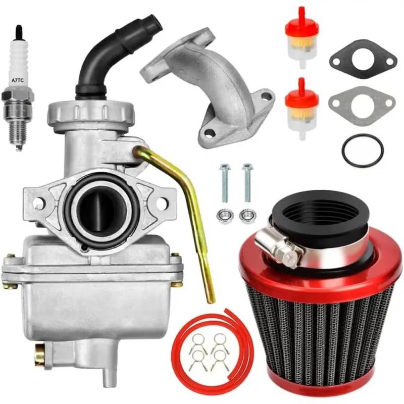PZ20 Carburetor kompatibel mit 125ccm 110cc 90cc 70cc 50cc ATVs 4 Wheelers XR80 CRF70 Vier -Takt -Go -Karts und Dirtbikes von FKRTQIYN