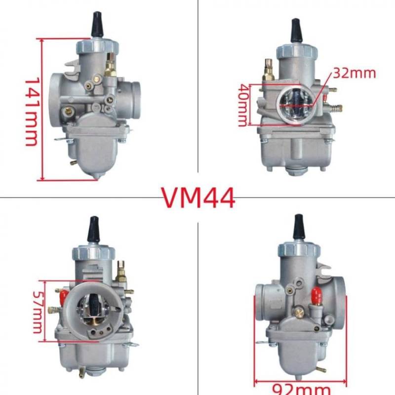 Performance Motorrad 44mm VM44 Vergaser kompatibel mit runden Folienmodellen VM44SC VM44-3 1002-0057 Zapfenkohlenhyts von FKRTQIYN
