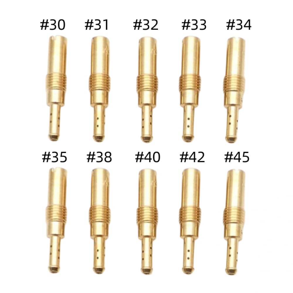 Set von 10 kompatiblen Hauptdüsen für PWM OKO CVK NSR KSR Motorradkarburetoren Kraftstoffeinspritzzubehör(30-45) von FKRTQIYN